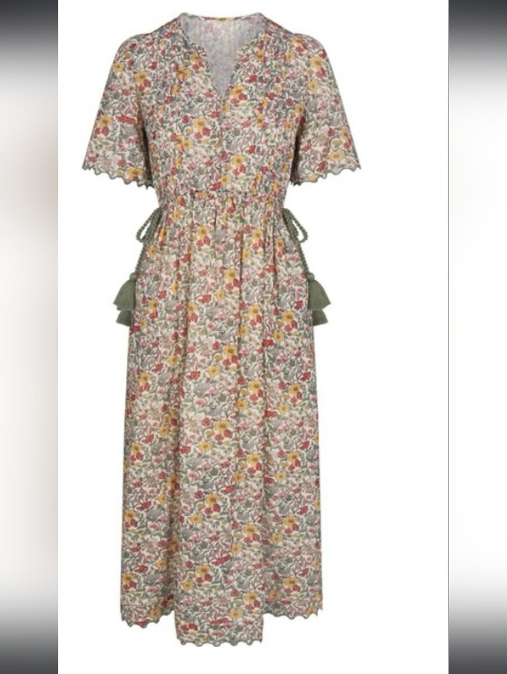 Baybala Lindsey Dress Meadow print floral cotton pockets cottagecore Medium NWT